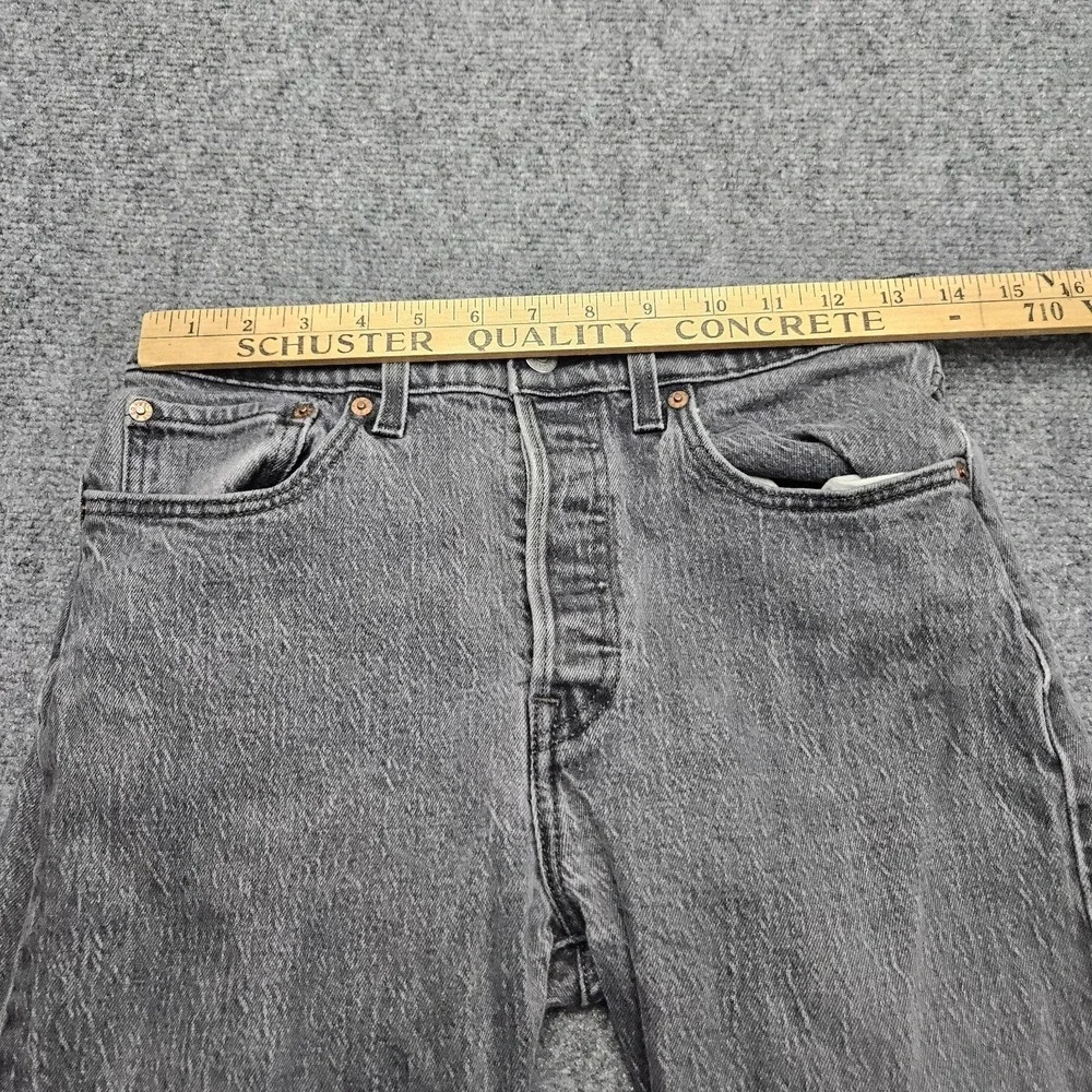 Levi 501 Original Fit Jeans Mens 27x28 Gray Straight Leg Denim Classic Casual